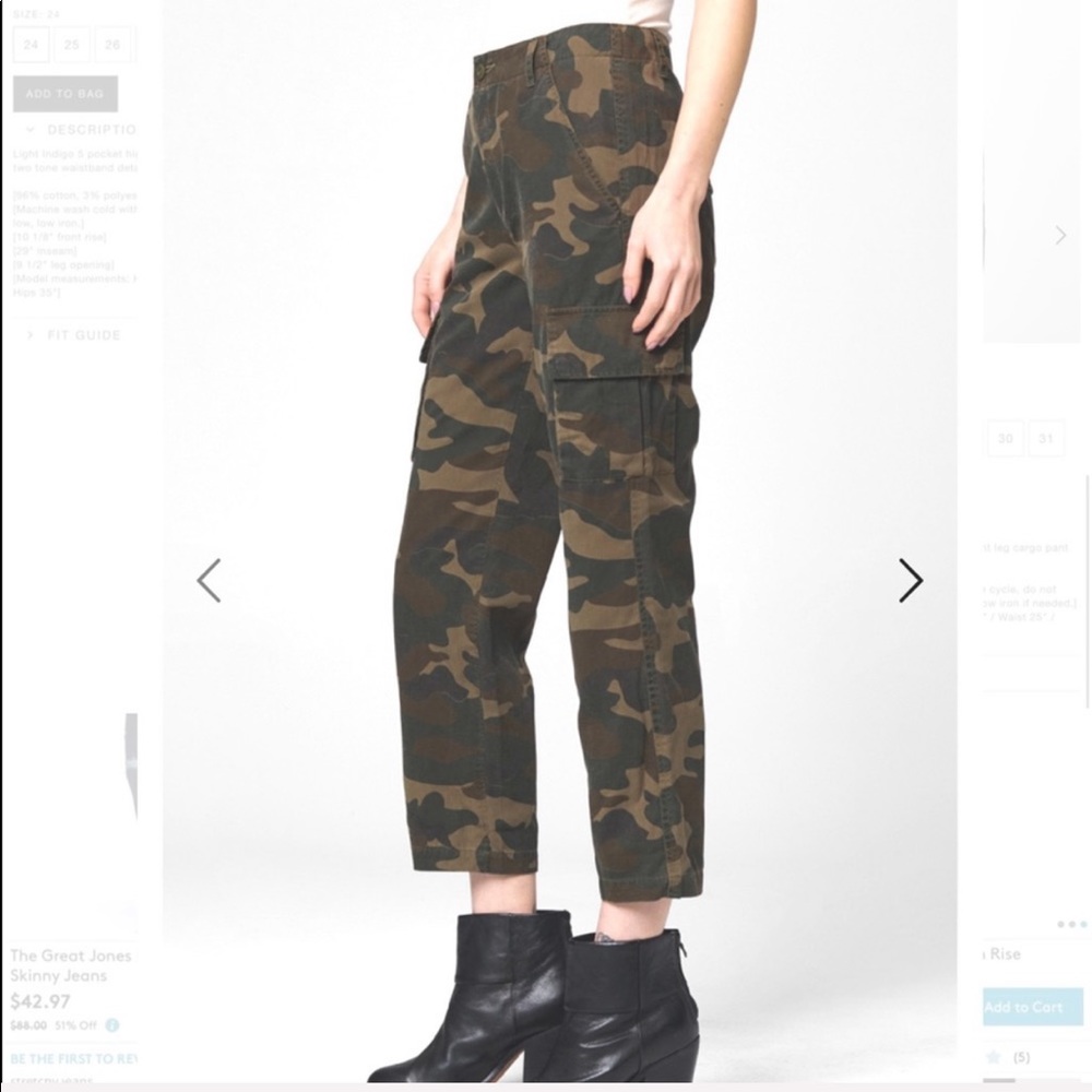 *SOLD* BlankNYC camo cargo cropped green 26 small - Picture 3 of 11
